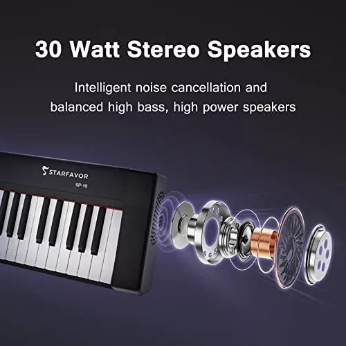 Starfavor - Teclado eléctrico para piano digital de 88 teclas
