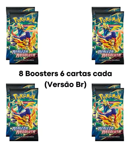 Kit 3 Latas Pokémon Realeza Absoluta COPAG Original 15 Booster Carta TCG