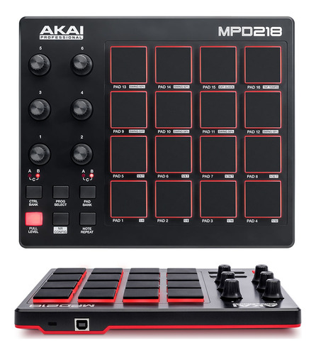 Controlador Midi Akai Mpd218 Pads + Rocker Music