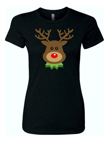 Camiseta Reno De Navidad Femenina Serie Black Dama