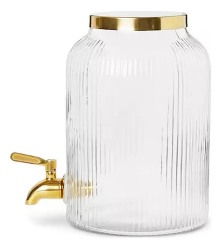 Dispensador Agua Vintage Vidrio 5l Acanalado Color Transparente