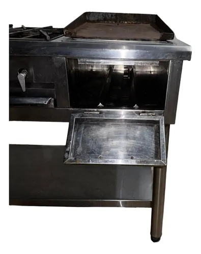 Estufa Industrial Cocina 2 Quemadores A Gas Con Plancha Rest (Usado)