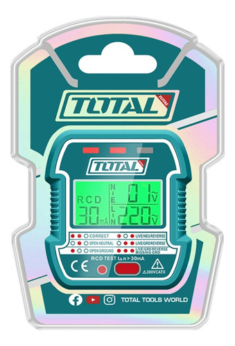 Probador De Socket Lcd Ac 90-250v 45-65hz Rcd 30ma