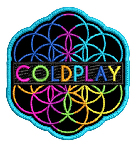 Parche Bordado Coldplay 10x9.5cm. Metal/rock Clasico