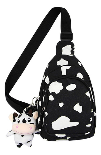 Mochila De Lona Unisex, Bolso De Pecho De Vacas Con Estampad