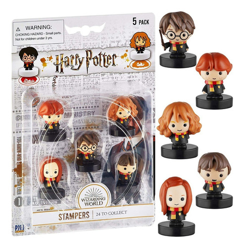 Set De 5 Muñecos Y Sellos De Harry Potter De 2.5 In