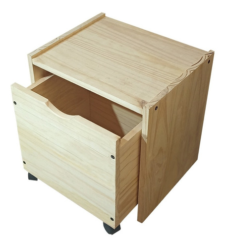 Baul Organizador Juguetero Cajon Ruedas Moderno Madera Color Natural Zorzal