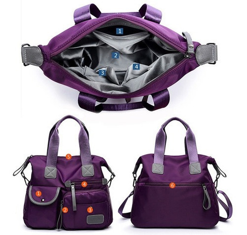 Bolso De Hombro Impermeable Oxford Crossbody Bolsos Morado