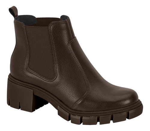 Bota Feminina Moleca Chelsea Tratorada Detalhe Elastico