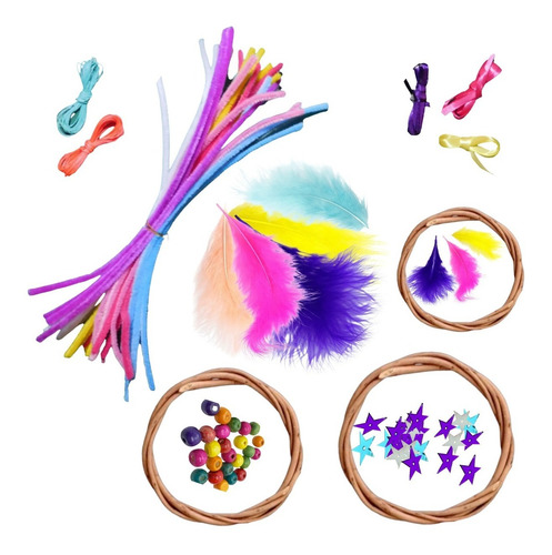 Imagen 3 de 8 de Juego Artesania Atrapa Sueños Armar Manualidades Crear Niños