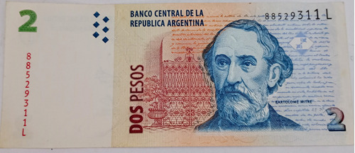 Billete 2 Pesos Serie L 2013