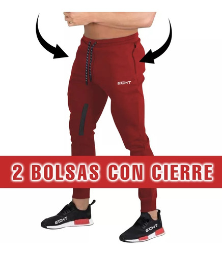 Pants Ejercicio Gym Slim Fit Jogger Casual Calidad Echt Bk