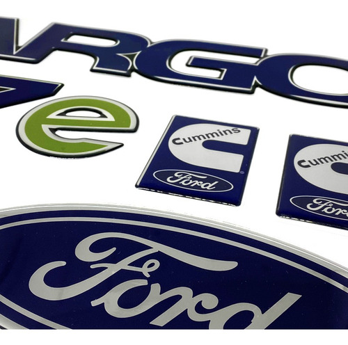 Imagem 3 de 5 de Kit Emblemas Cargo 1517e Adesivos Caminhão Ford Cummins