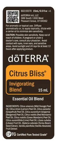 Mistura De Óleos Aromáticos Doterra Citrus Bliss 15 Ml