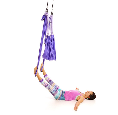 Imagen 5 de 9 de Trapecio Aéreo Para Yoga Color Morado Inversión Swing