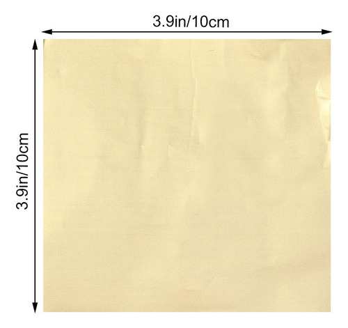 Lámina De Aluminio Para Envolver Chocolate Dorado De 10 X 10