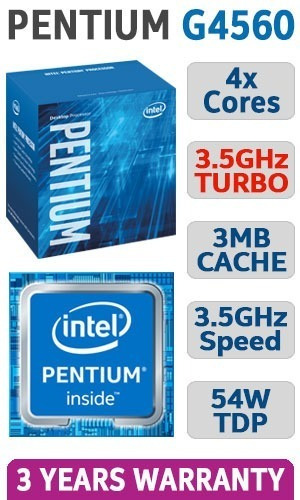 Procesador Intel Pentium G4560 4xcores 3.5ghz Turbo 3.0mb 