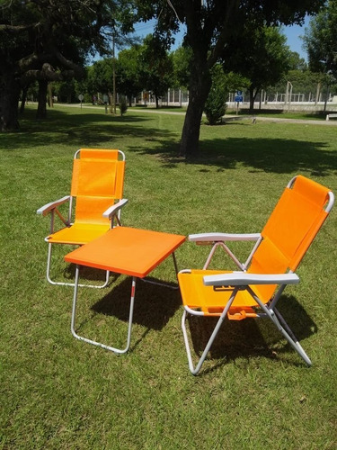 Combo Sillon Alto 5 Posiciones + Mesa De Camping