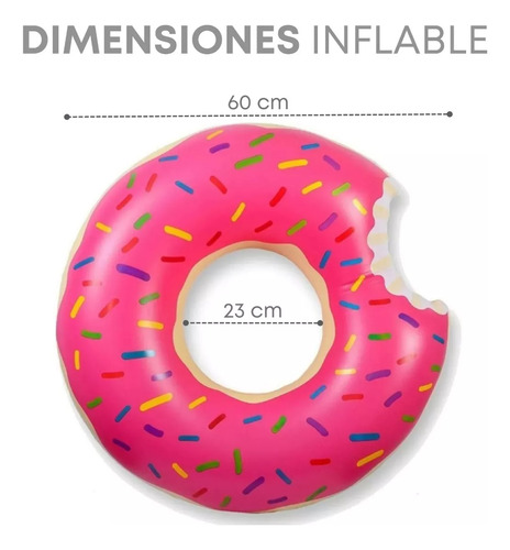 2pzs Llanta Dona Inflable Mordida Flotador Alberca 70cm Rosa