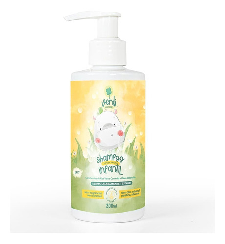 Shampoo Infantil Verdi Natural Extratos Aloe Vera Camomila