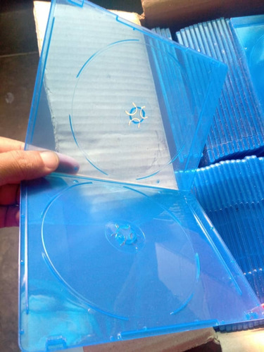 Estuches Azules Para Bluray O Dvd, Dobles, 5 Milimetros. 