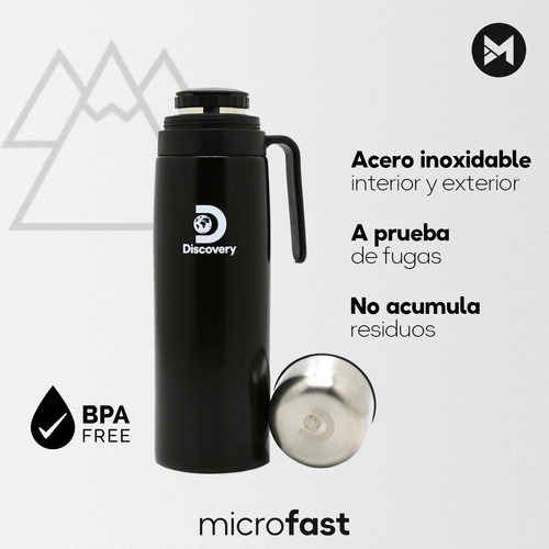 Imagen 6 de 7 de Termo Acero Inoxidable Discovery 1l Manija Pico Cebador