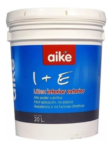 Pintura Aike Latex Interior Pared Exterior Blanco  20 Lts 