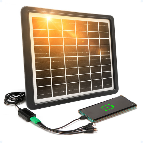 Placa Painel Solar Carregador De Celular Usb 15w Portátil