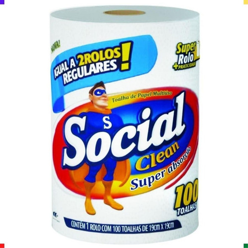 Papel Toalha De Papel Social Clean 100 Folhas