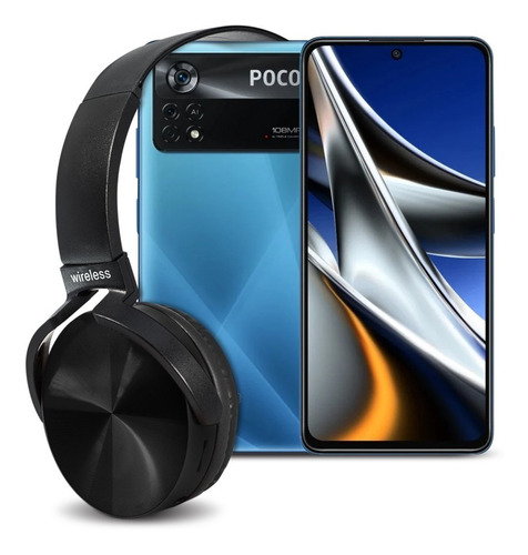 Imagen 1 de 9 de Xiaomi Pocophone Poco X4 Pro 5g 256gb Blue 8gb + Audifonos