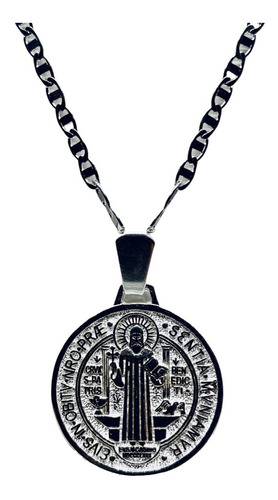 Medalla De San Benito Arenada 2.1cm Diámetro (deperlá Plata)