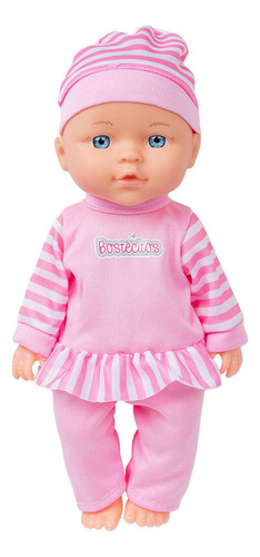Bella Muñeca Bebe Bostecitos Con Silla De Comer