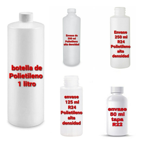 Envase Alcohol 1 Litro C/100 Piezas Solo Entrega Personal