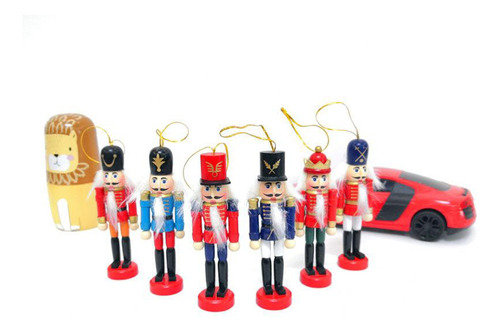 6pcs Conjunto De Adornos De Cascanueces Navideños De