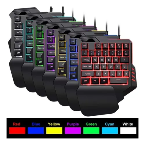 Teclado De Una Mano Rgb Gamer Vsg Unabomber | Macros Y Apoyo