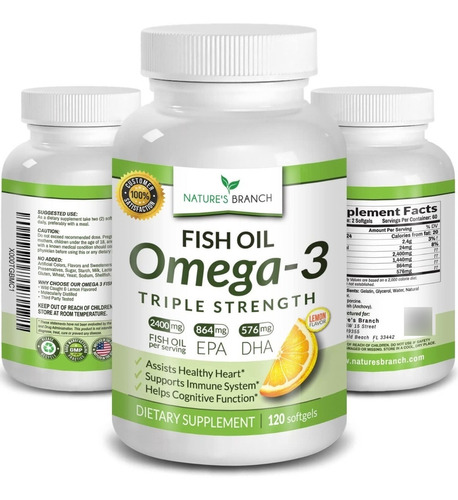 Aceite De Pescado Omega 3 Nature's Branch 2500mg 120ct