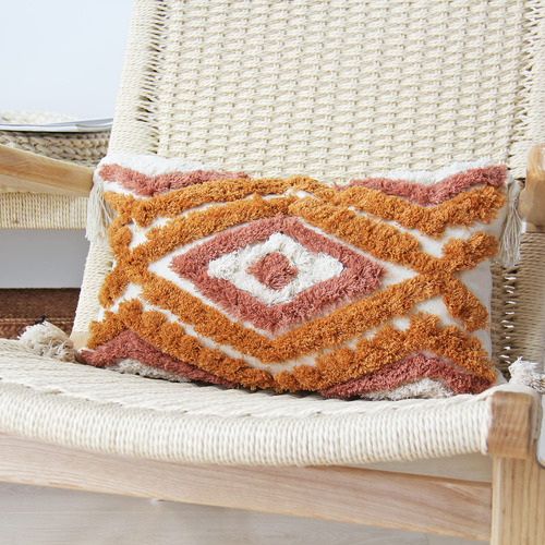 Fundas De Almohada Lumbar Boho Tejidas Y Decorativas Color N