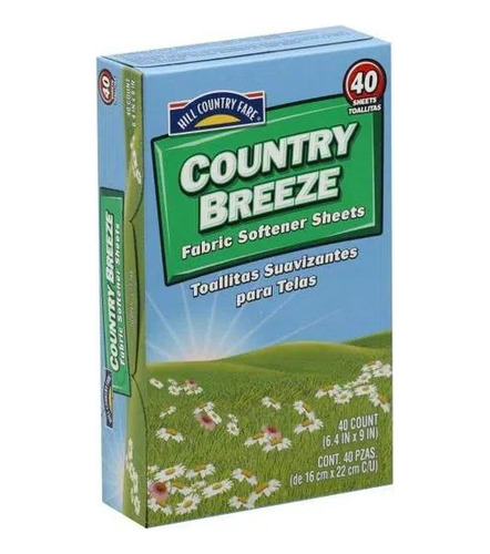 Hojas C/suavizante De Telas Hcf Country Breeze 40pz