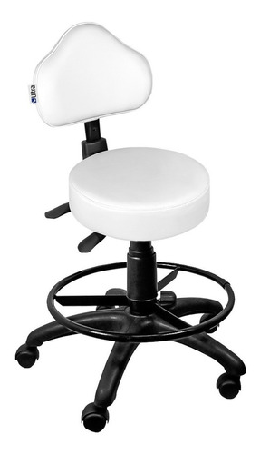 Cadeira Mocho Branco Ergonômico Com Aro - Ultra Móveis