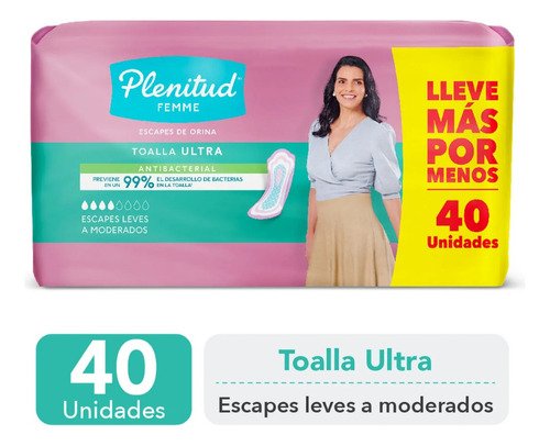 4 Pq Toalla Plenitud Ultra Femme 40 Un. C/u