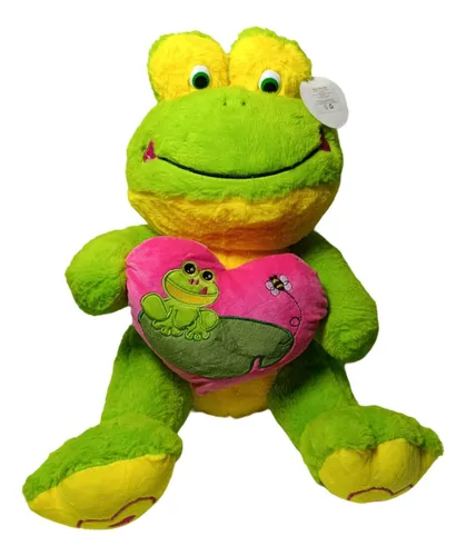Peluche Muñeco Rana Sapo Corazon Rosado 40cm Perfumado
