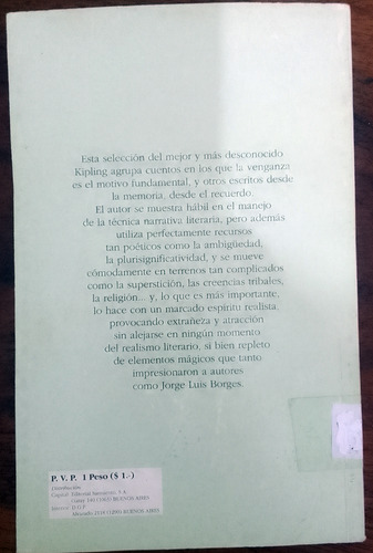 Cuentos De La Venganza Y De La Memoria Rudyard Kipling (Usado)