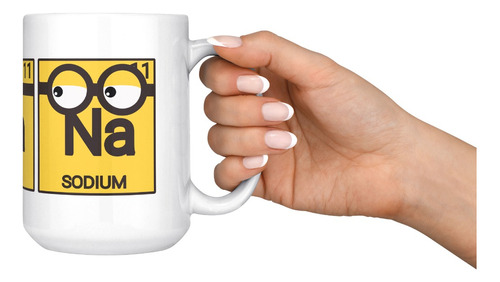 Taza Mug Grande Minions Elementos Quimicos