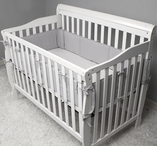 Set 4pcs Protector Cuna Bebé Algodón 130x24/ 70x24cm