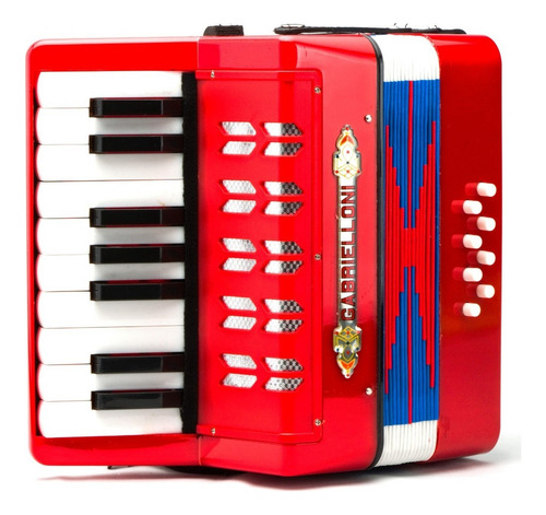 Genial Acordeon Profesional Con 17 Teclas Y 8 Botones Woow