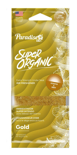 Imagen 1 de 2 de Ambientador Super Organic Paradise Air Gold 46 Grs
