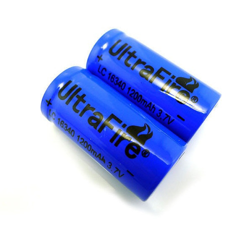 Cr123a De 2pcs Ultrafire 16340 3.7v 1200mah Batería Recargab