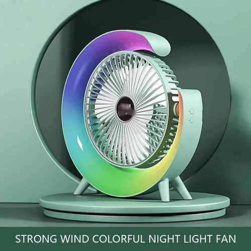 Ventilador Lampara Luz Rgb Portatil Usb 3 Velocidades