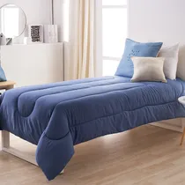 Comprar Acolchado De Invierno Casablanca Oro Liso 1 1\u002F2 Plazas Color Azul\u002Faero