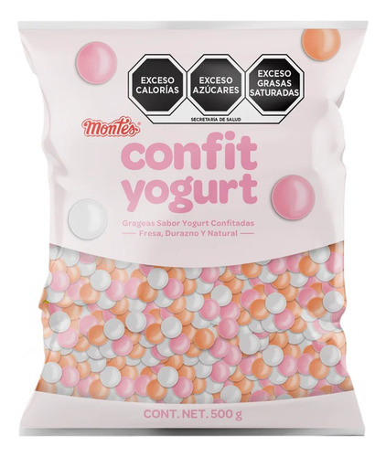 Confit Yogurt Dulces Grageas Sabor Yogurt Durazno Fresa 500g